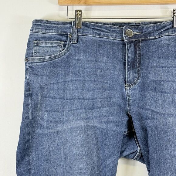 Kut from the Kloth Distressed Holes Straight Leg High Rise Jeans Women's 18 18W - Picture 2 of 9